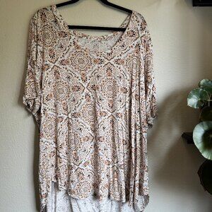 Maurices 24/7 Short Sleeve Scoop Neck Printed Tee Size 3X